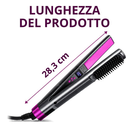 Spazzola Lisciante 2 in 1 con Display LED e Antiscottatura