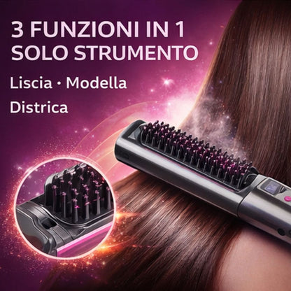 Spazzola Lisciante 2 in 1 con Display LED e Antiscottatura