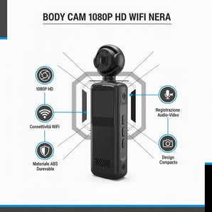 Action Camera 1080p WiFi con Visione Notturna e Rilevamento Movimento
