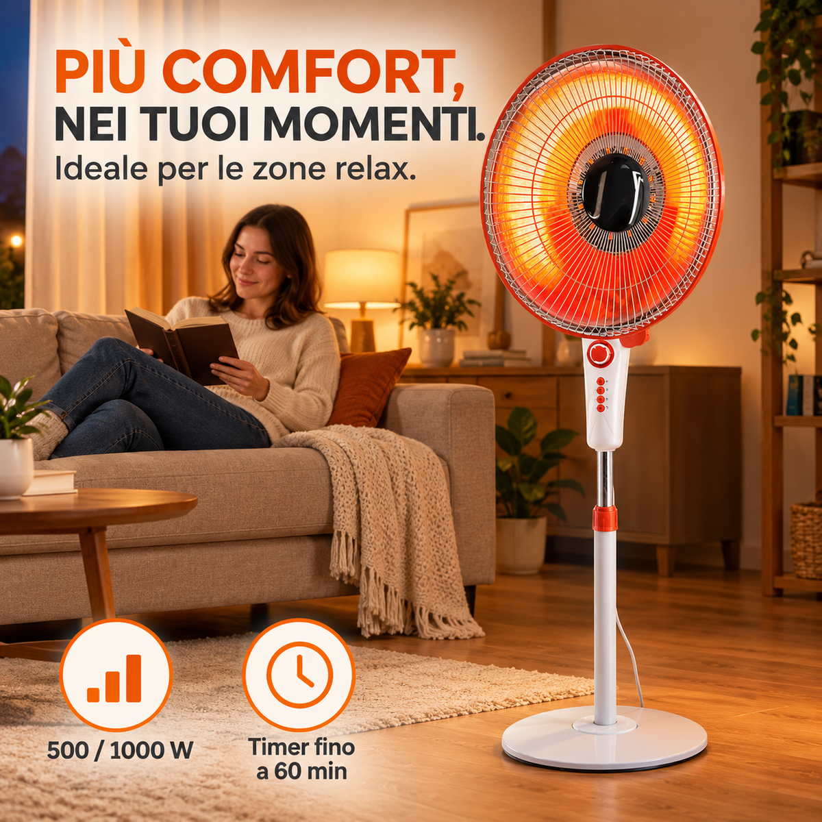 Stufa al carbonio nella zona relax