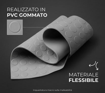 Tappeto PVC Bullonato Antiscivolo Grigio 100x2000 cm