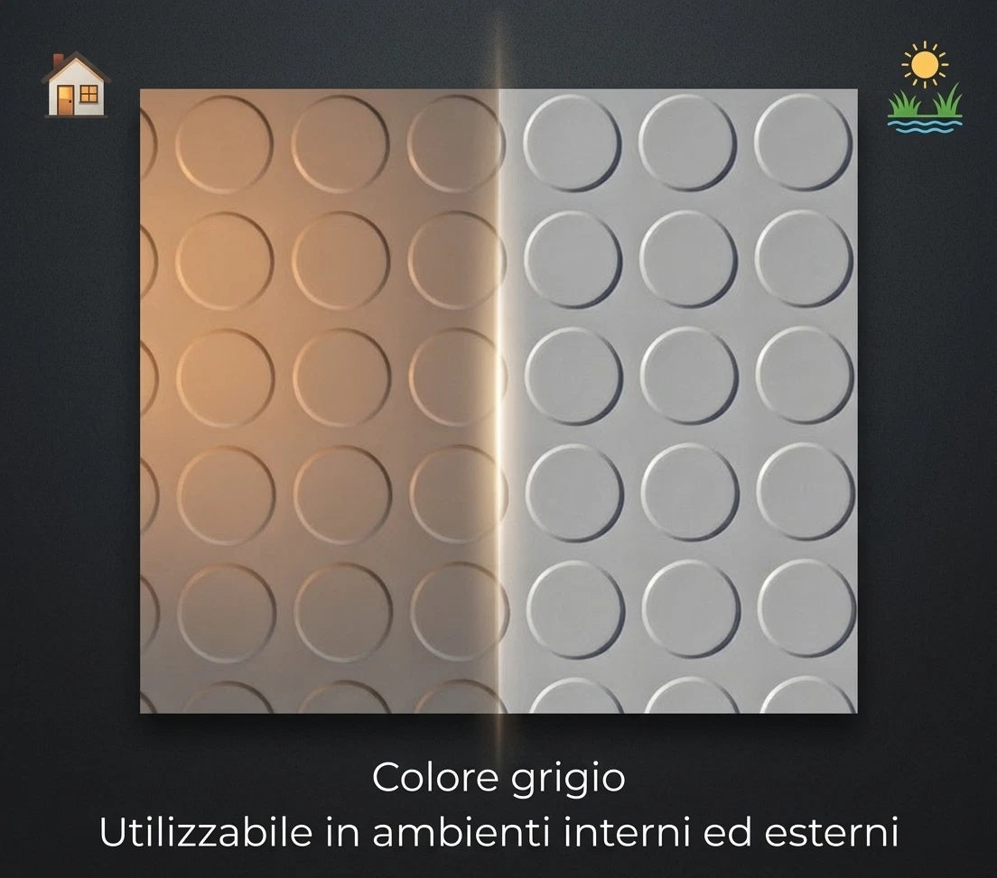 Tappeto PVC Bullonato Antiscivolo Grigio 100x2000 cm
