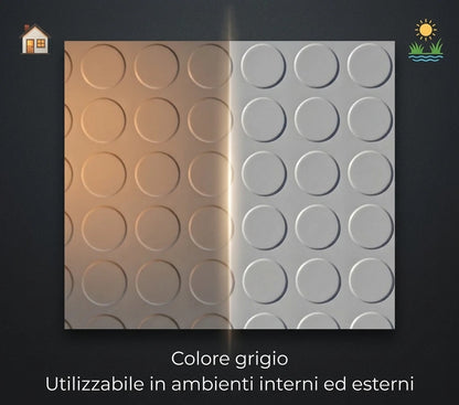 Tappeto PVC Bullonato Antiscivolo Grigio 100x2000 cm