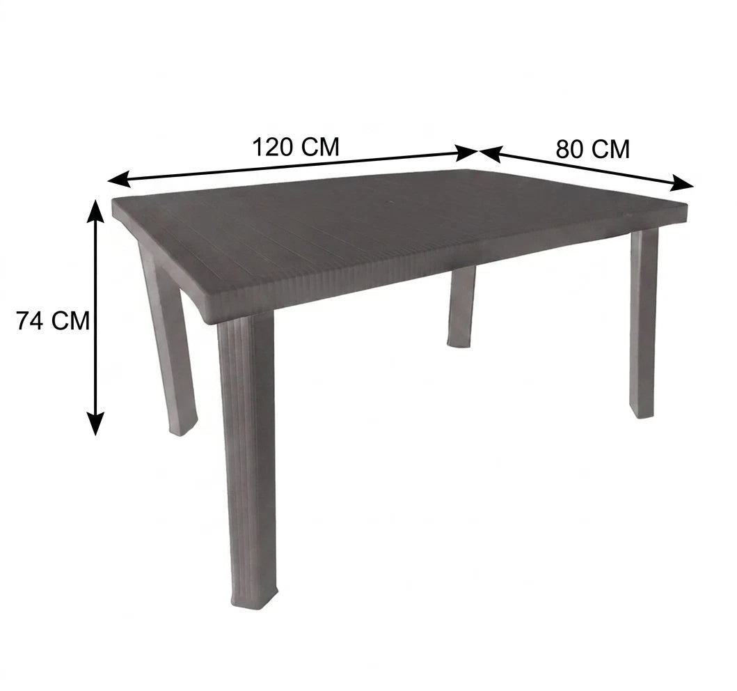 Tavolo da Giardino Rettangolare 120x80 con Foro Ombrellone