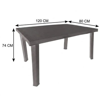 Tavolo da Giardino Rettangolare 120x80 con Foro Ombrellone