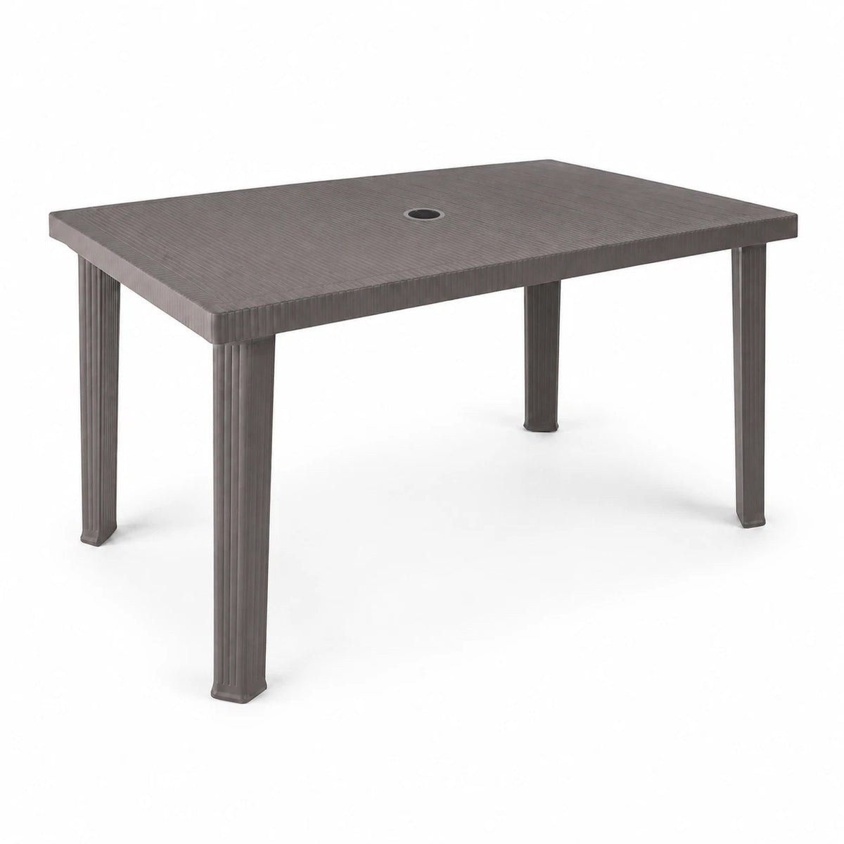 Tavolo da Giardino Rettangolare 120x80 con Foro Ombrellone