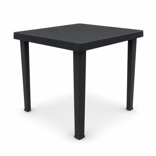 Tavolo da Giardino Quadrato 80x80 Nero per Esterno