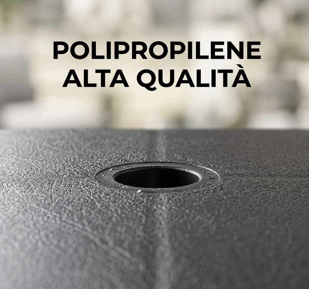 Tavolo da Giardino Rettangolare 120x80 con Foro Ombrellone