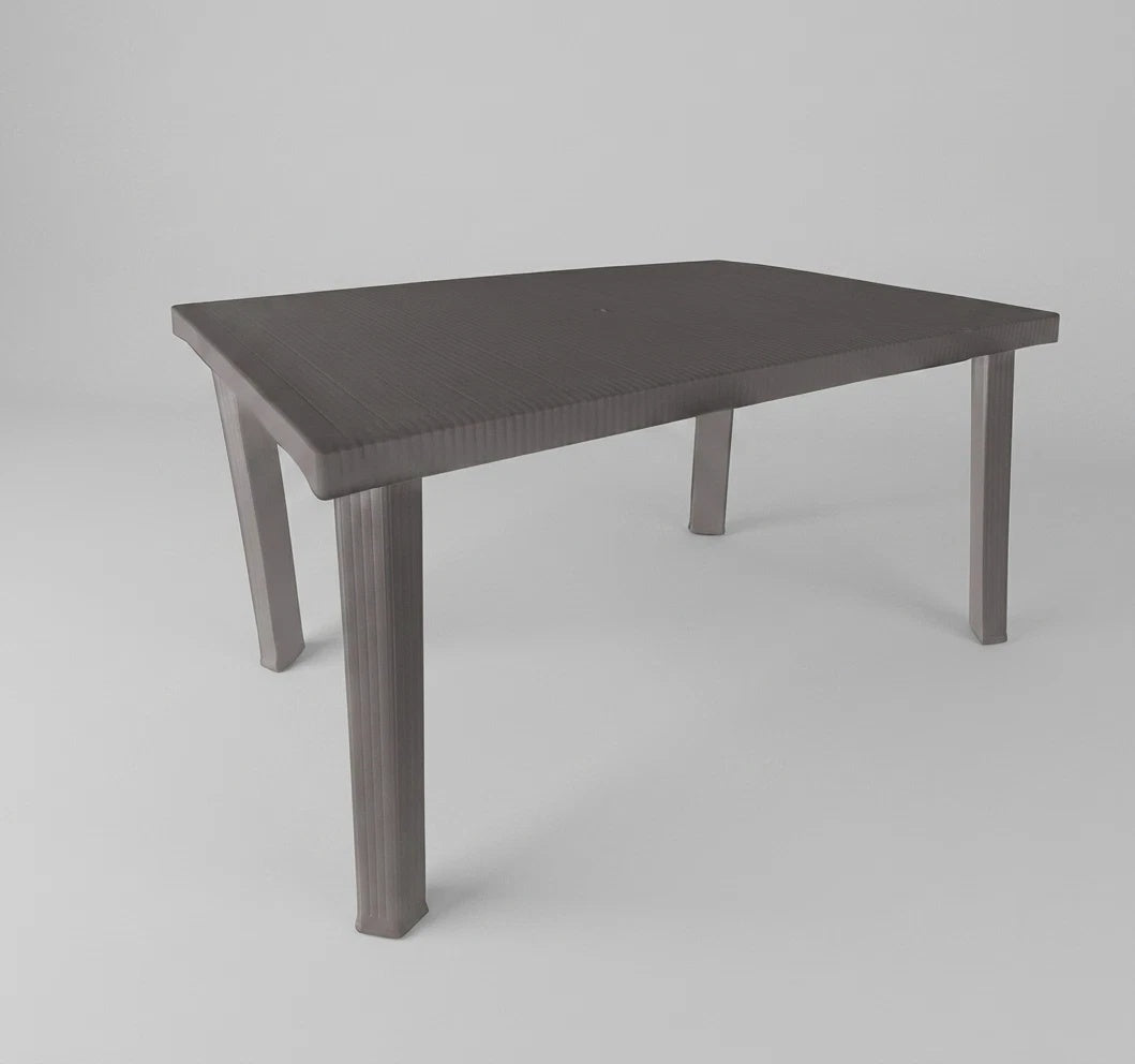 Tavolo da Giardino Rettangolare 120x80 con Foro Ombrellone