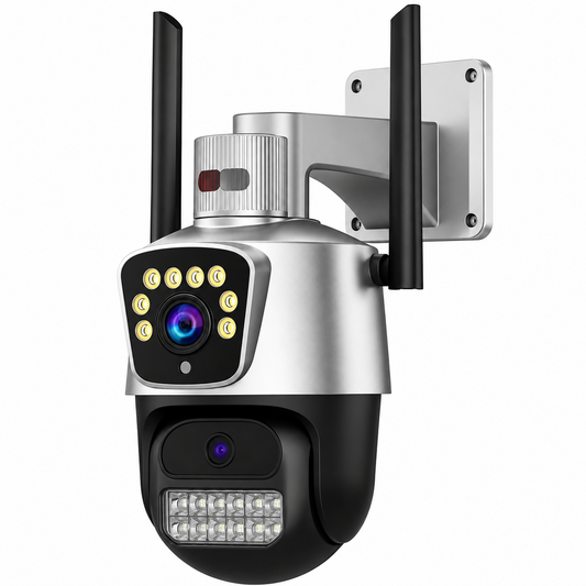 Telecamera WiFi IP66 PTZ 1080p doppia lente per esterno