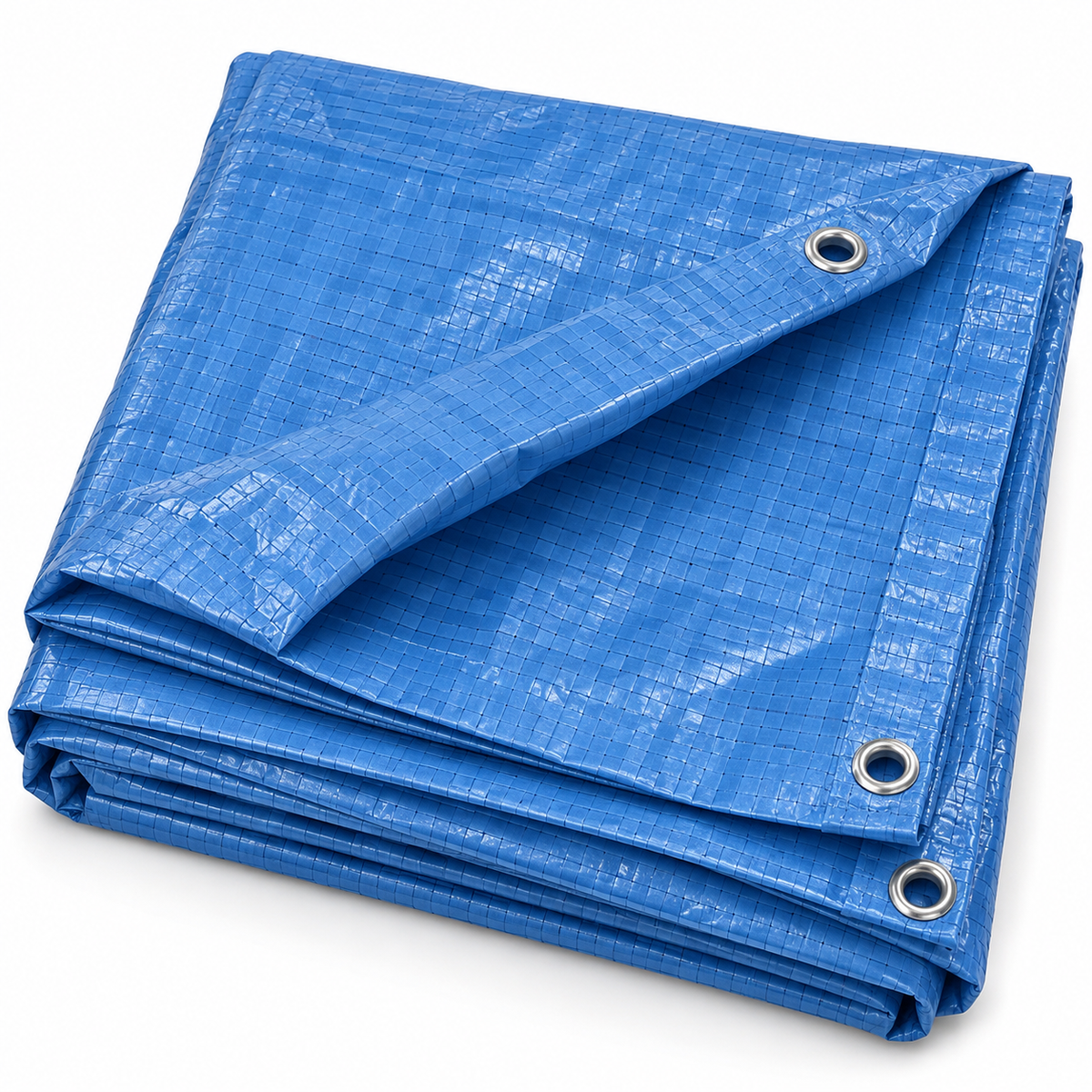 Telo occhiellato blu PE 4x5 metri 85 g/m² - immagine 1