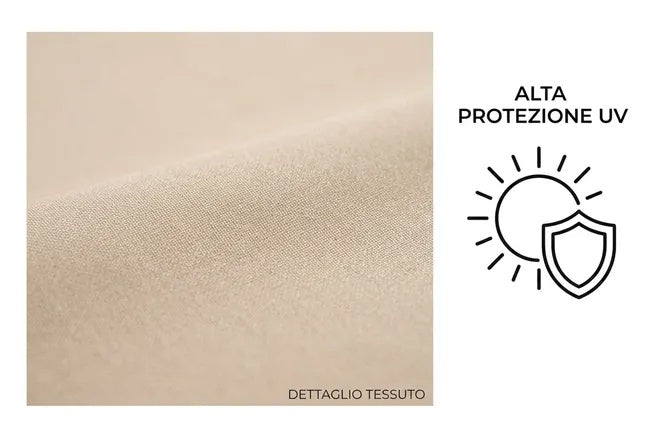 Ombrellone Palo Centrale 3x2 Beige Acciaio Antivento