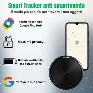 Smart Tracker compatibile Google Find Hub con localizzazione precisa