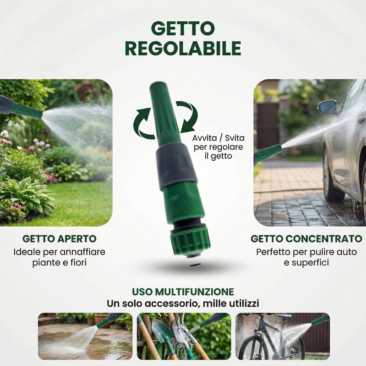 Kit Tubo Acqua Giardino 3 Strati con Raccordi Rapidi innesto rapido