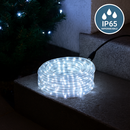 Tubo LED Luminoso 10/20m Multicolore IP65 Esterno Natale Festa Giardino Decorazioni