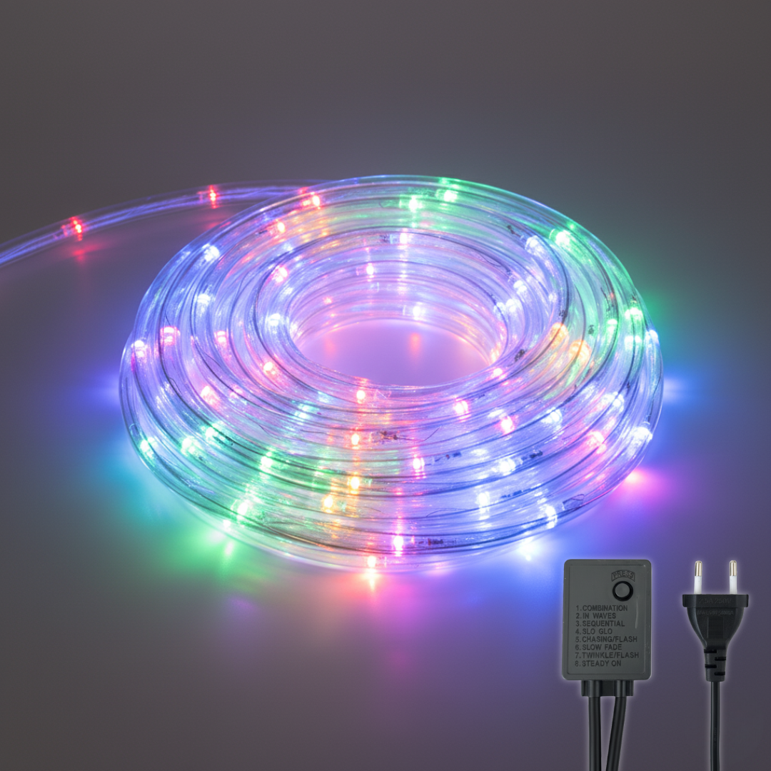 Tubo LED Luminoso 10/20m Multicolore IP65 Esterno Natale Festa Giardino Decorazioni