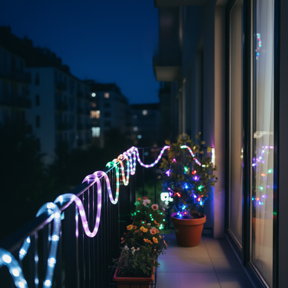 Tubo LED Luminoso 10/20m Multicolore IP65 Esterno Natale Festa Giardino Decorazioni