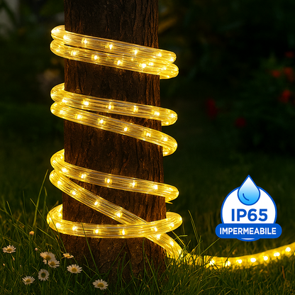 Tubo LED Luminoso 10/20m Multicolore IP65 Esterno Natale Festa Giardino Decorazioni