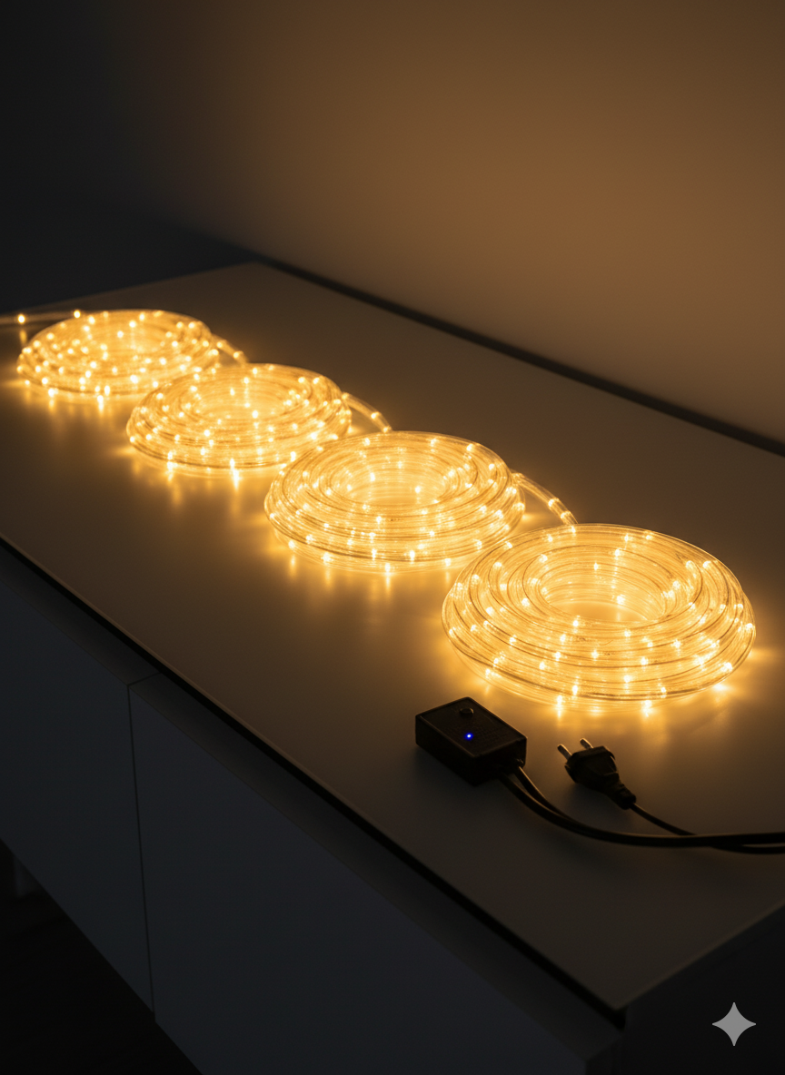Tubo LED Luminoso 10/20m Multicolore IP65 Esterno Natale Festa Giardino Decorazioni