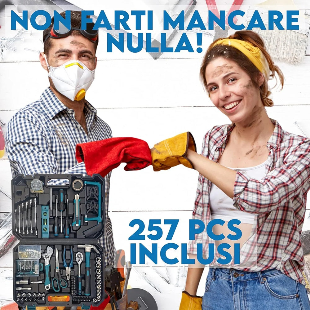Valigetta Porta Attrezzi con Cricchetto (257pz)