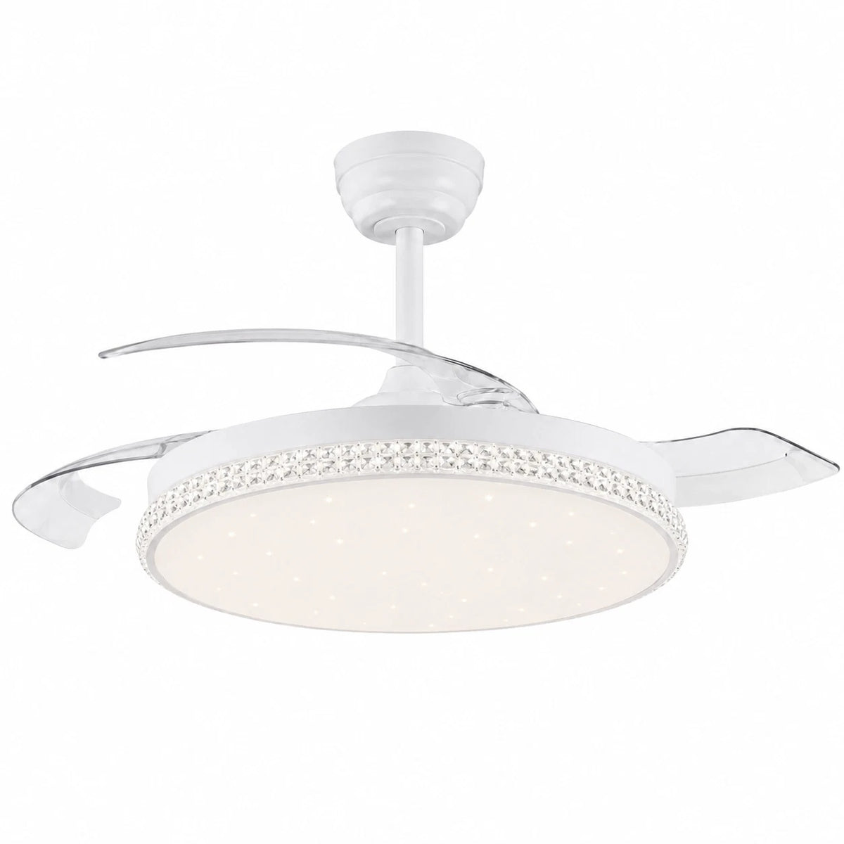Ventilatore LED da Soffitto 80W con Luce Effetto Stellato