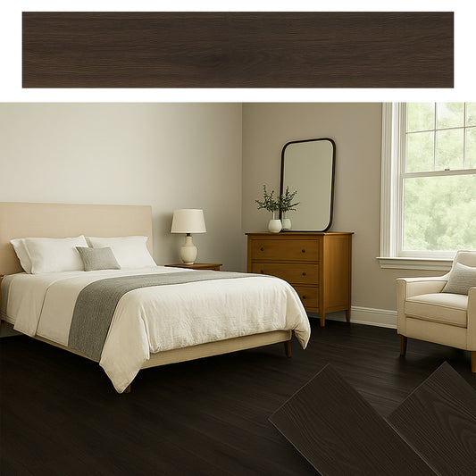 MAKA Pavimento PVC Adesivo Effetto Legno Wenge (15 PZ) 2m²